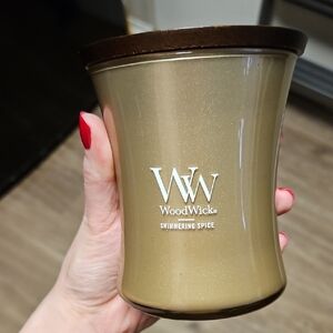 WoodWick Shimmering Spice Candle with Dark Brown Lid